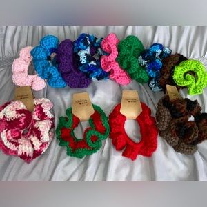 Crochet scrunchies.